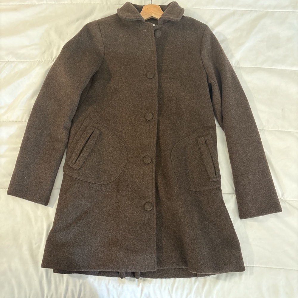 Motel Rocks Rakai Pea Coat In Chocolate Wool - Picture 6 of 8